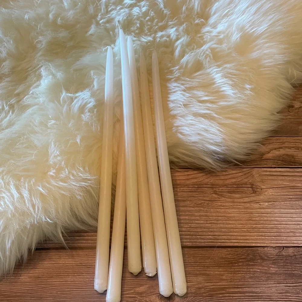 S12 | Vintage Hand Dipped Willow Taper Candles ~ Set of 7